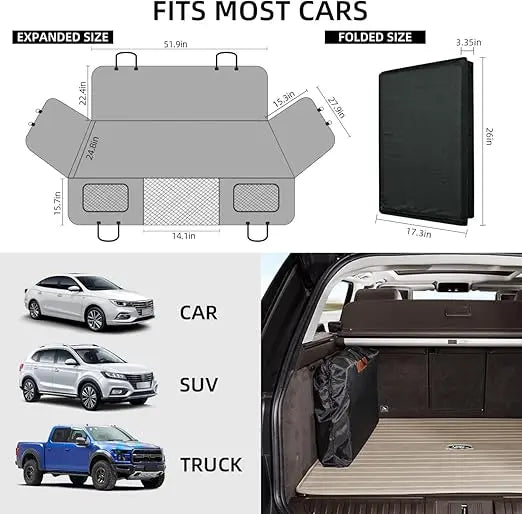 Back Seat Extender Dog Hammock And Car Seat Cover Protector