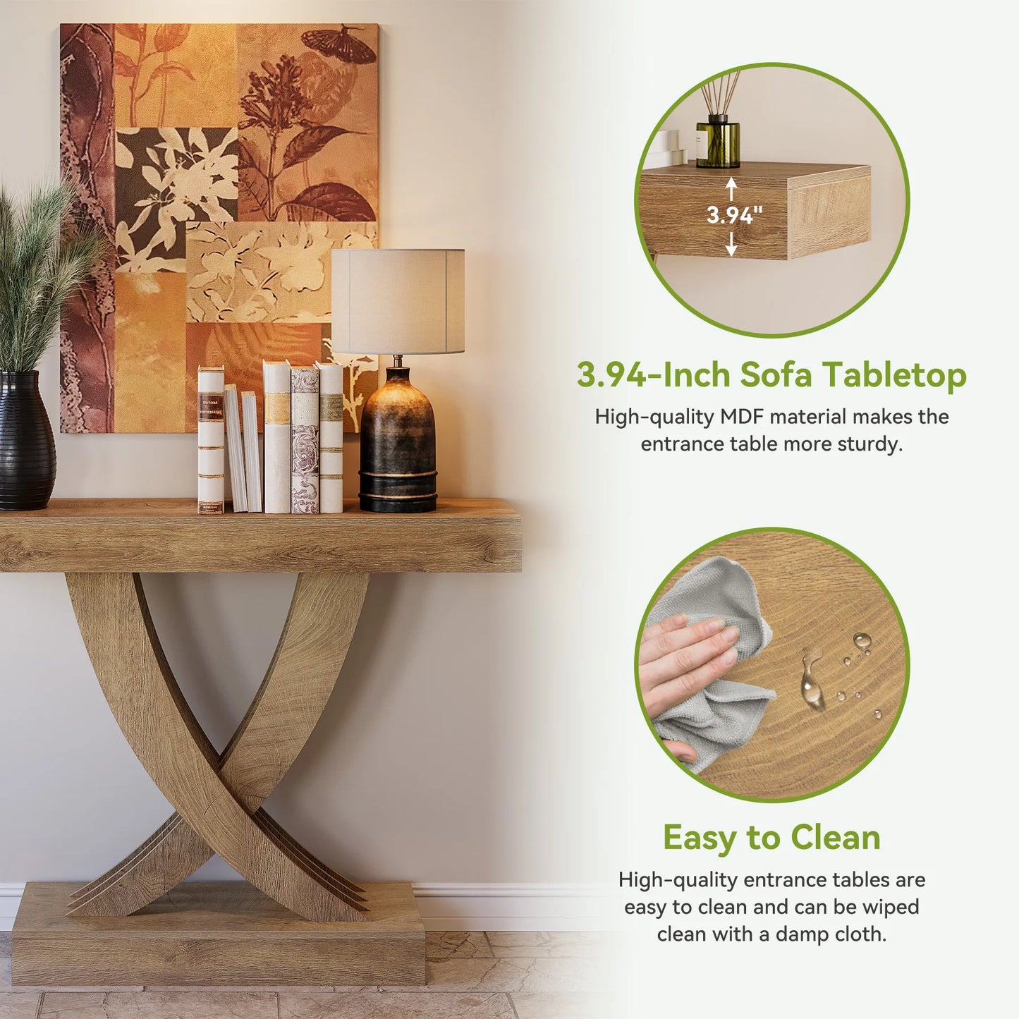 Tribesigns Console Table X Frame Entryway Sofa Table Industrial Farmhouse