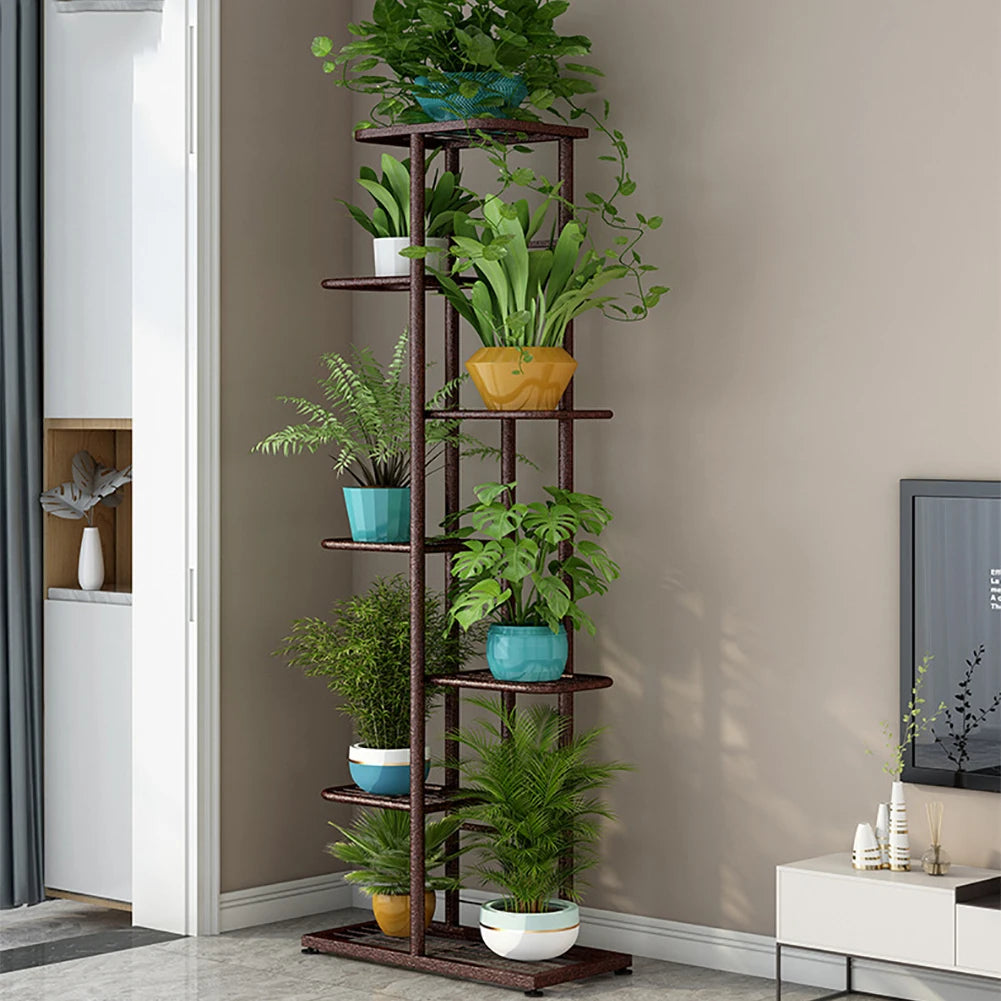 TWISTER.CK 8-Tier Metal Garden Plant Stand For Balcony Patio
