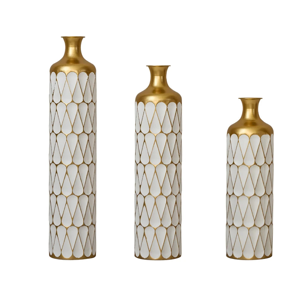 TWISTER.CK Floor Vase Set Modern Metal Drop Shaped Vases