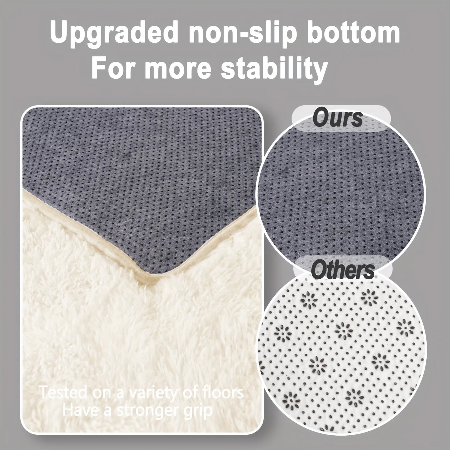 NONEDesign Aubusson Soft Shaggy Non Slip Rug for Living Room