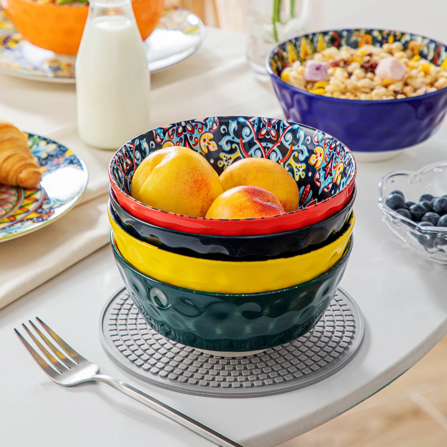 MALACASA Ceramic Soup Bowls Set Oven Safe Dishwasher Safe Dinnerware