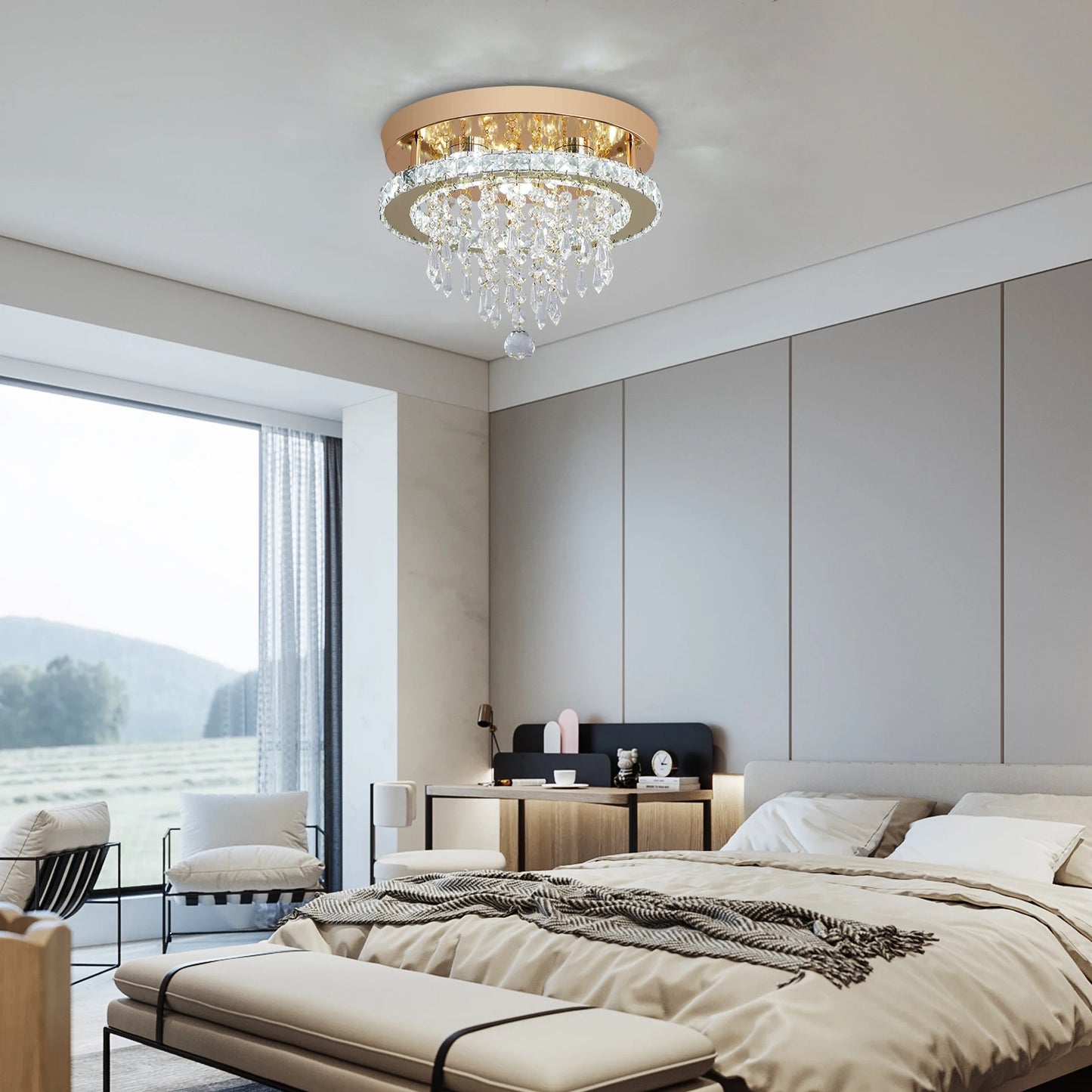VETRULUS Luxury Crystal Chandelier Ceiling Led Light