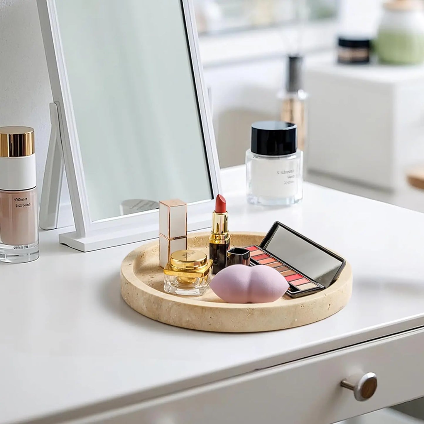 Natural Marble Vanity Tray for Jewelry and Perfume