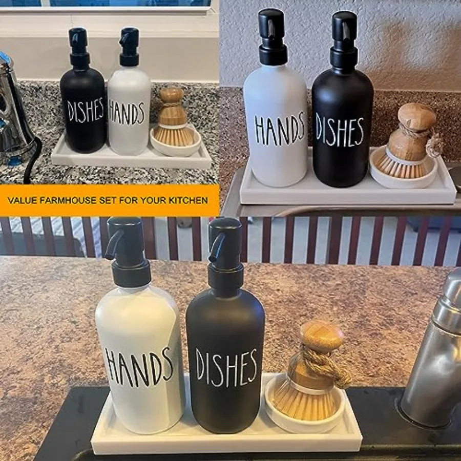 Glass Soap Dispenser For Kitchen And Hand Soap Farmhouse Style