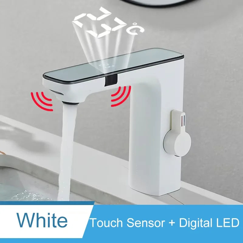 Shinesia Touch Sensor Bathroom Basin Faucet With LED Temperature Display