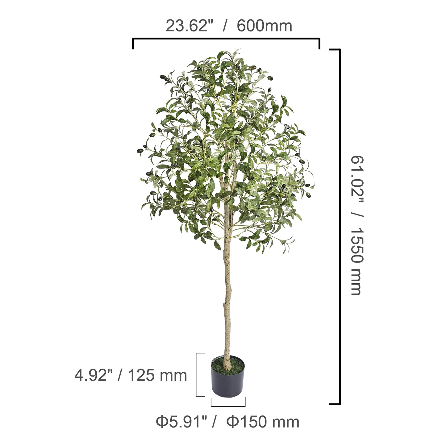 Artificial Olive Tree Lifelike Faux Plant For Home Office Decor
