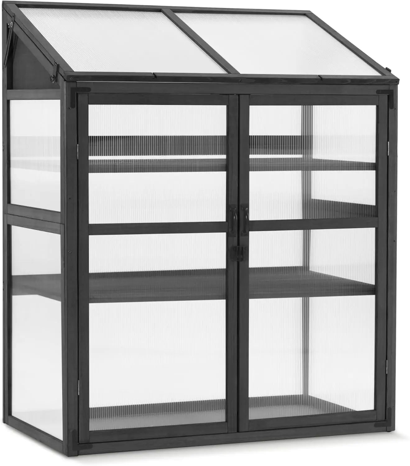 Frame Wooden Greenhouse With Adjustable Shelves For Outdoor Indoor Use