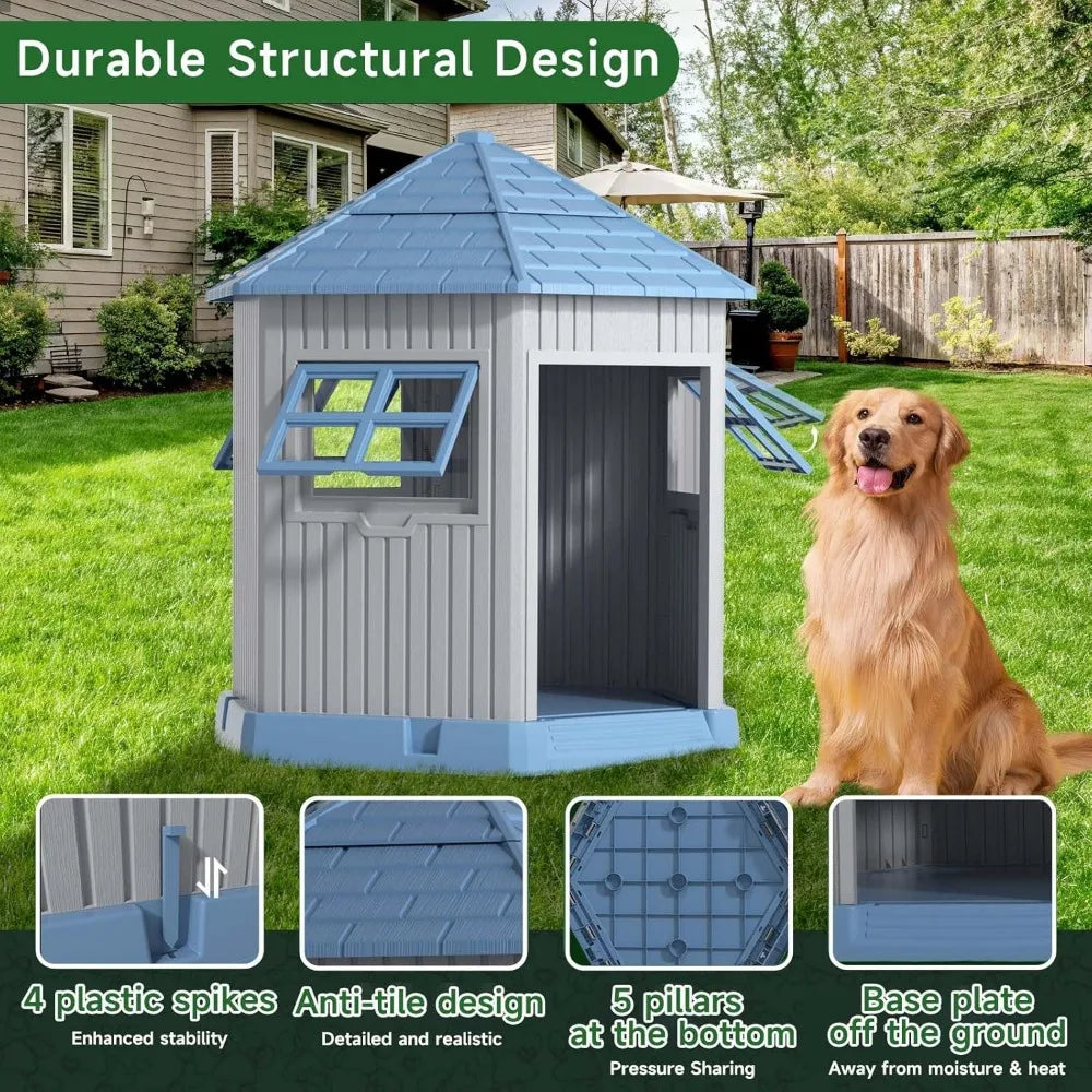 Durable Indoor Outdoor Dog House Shelter With Elevated Floor