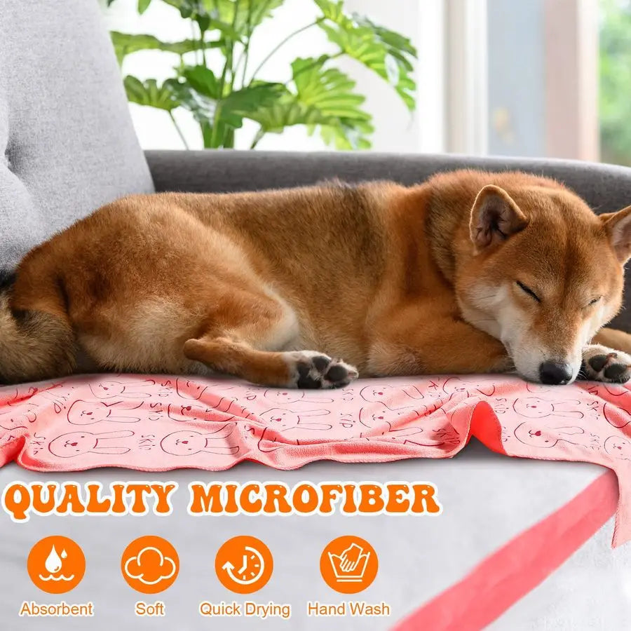 8-Piece Dog Drying Towels Set Microfiber Pet Bath Towels Absorbent