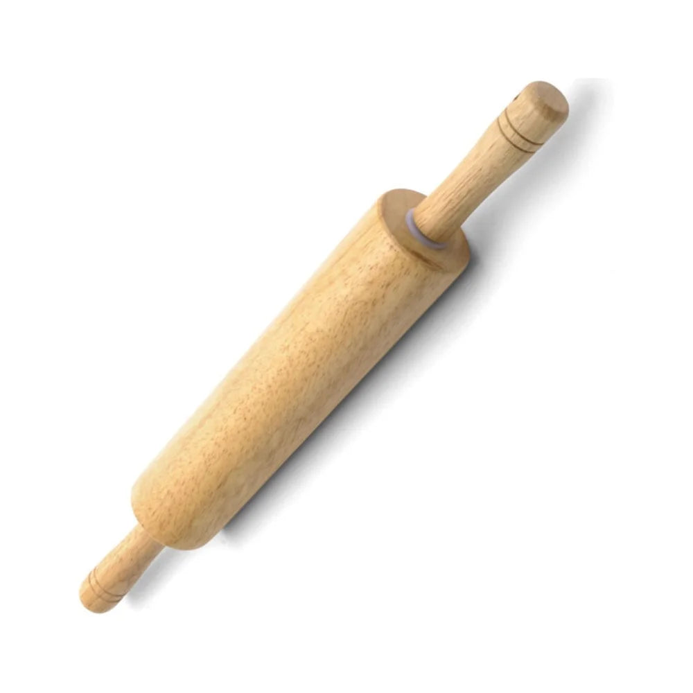 Durable Moisture Resistant Wood Rolling Pin With Easy Grip Handles