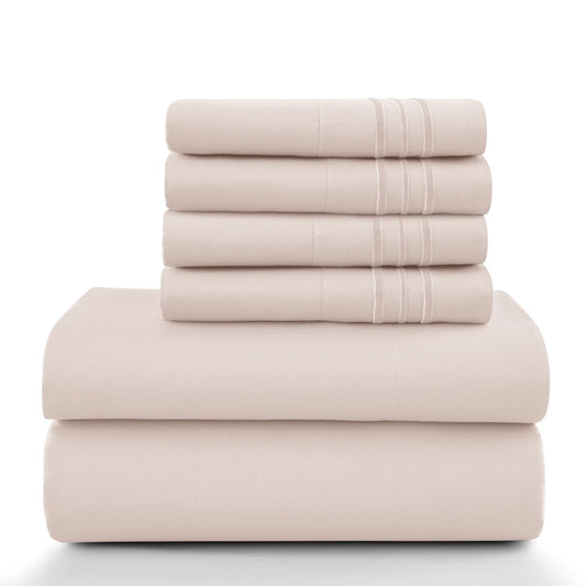 LDC Lux Decor Collection Solid Microfiber Sheet Set