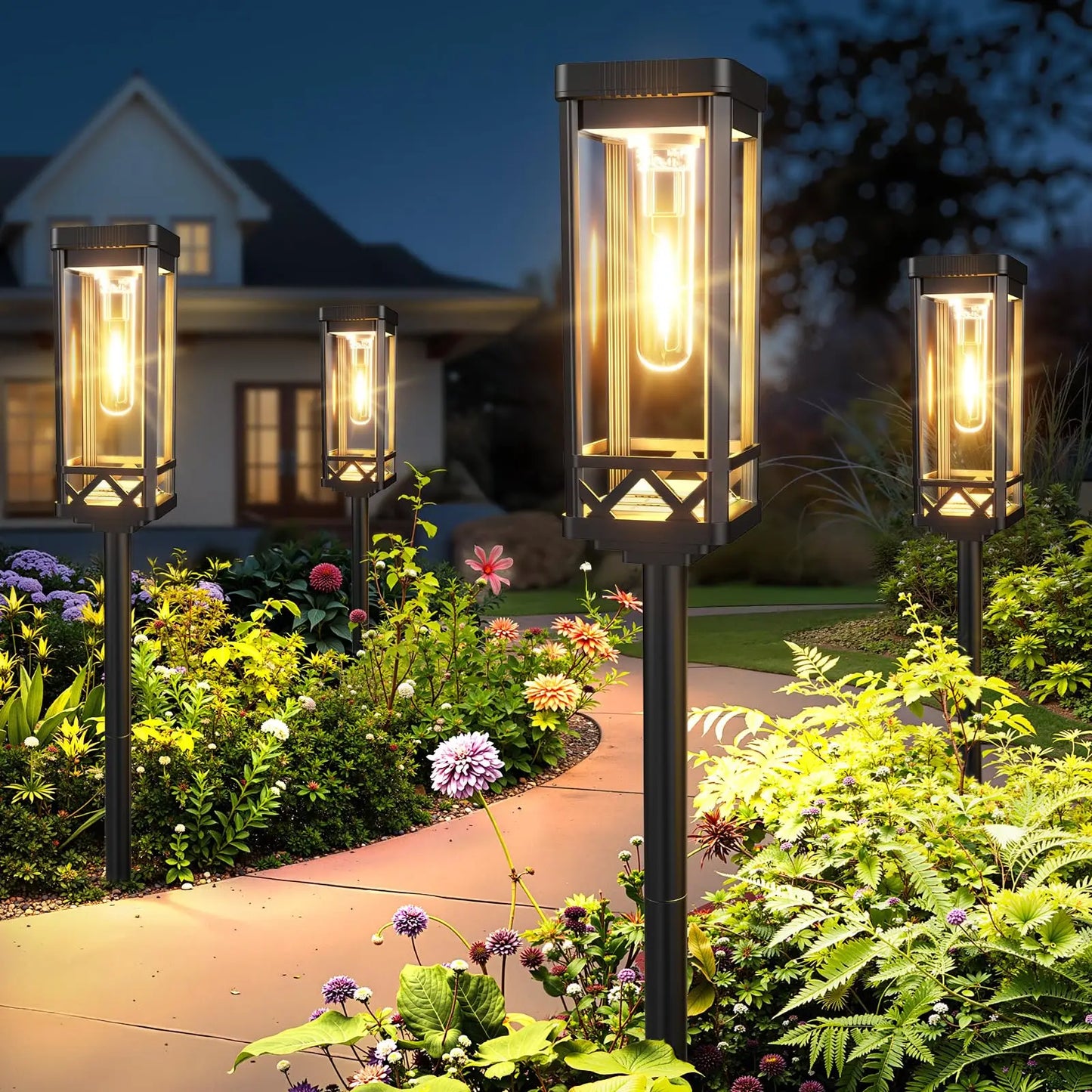 Solar Pathway Lights Outdoor IP65 Waterproof LED Landscape Lighting