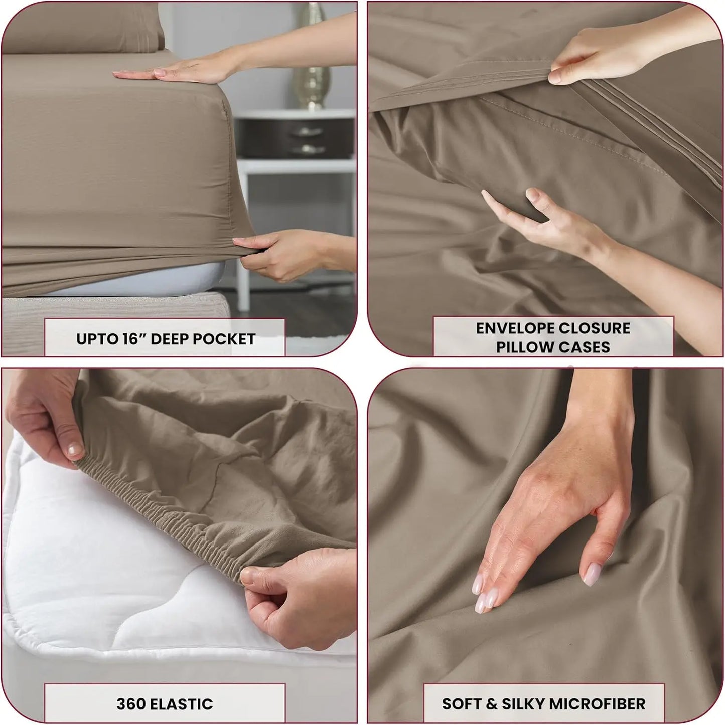 LDC Lux Decor Collection Solid Microfiber Sheet Set