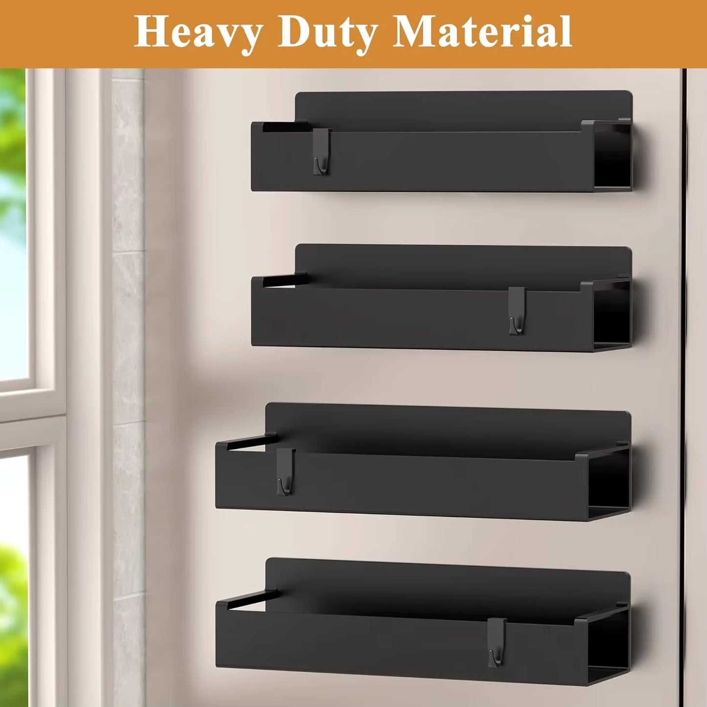 Magnetic Spice Rack Organizer, 4 Pack for Refrigerator and Oven