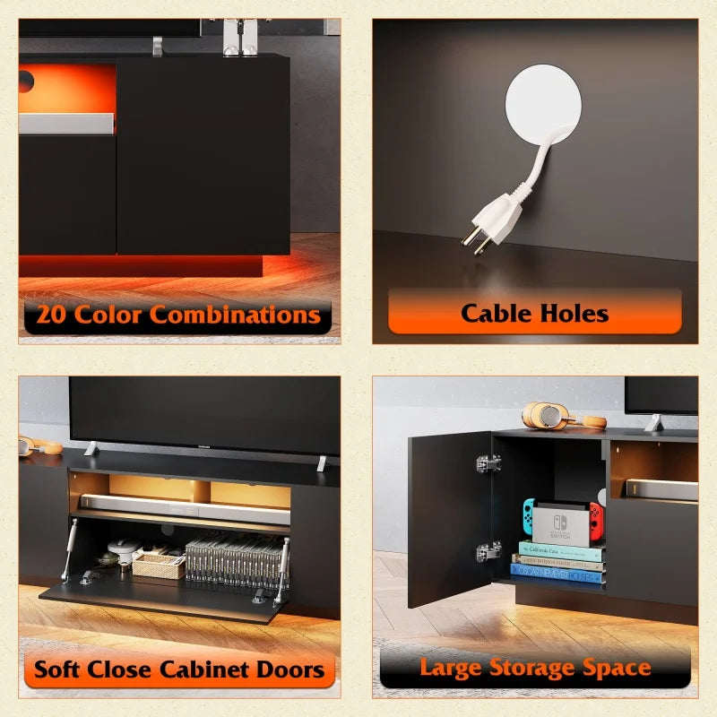 GALAXHERO TV Stand With Storage Cabinet For Living Room