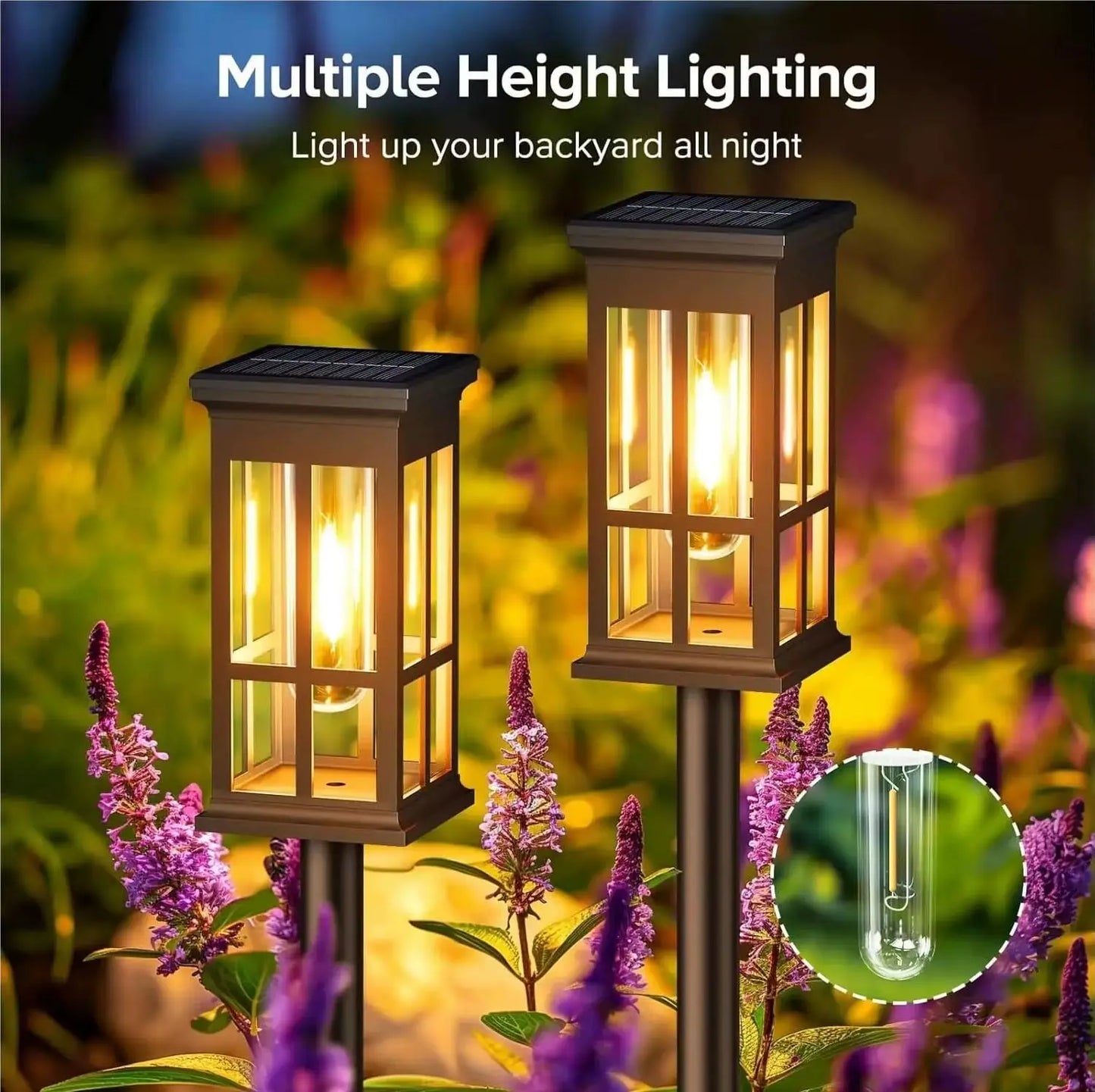 Solar Pathway Lights Outdoor LED Lamp IP65 Waterproof Garden