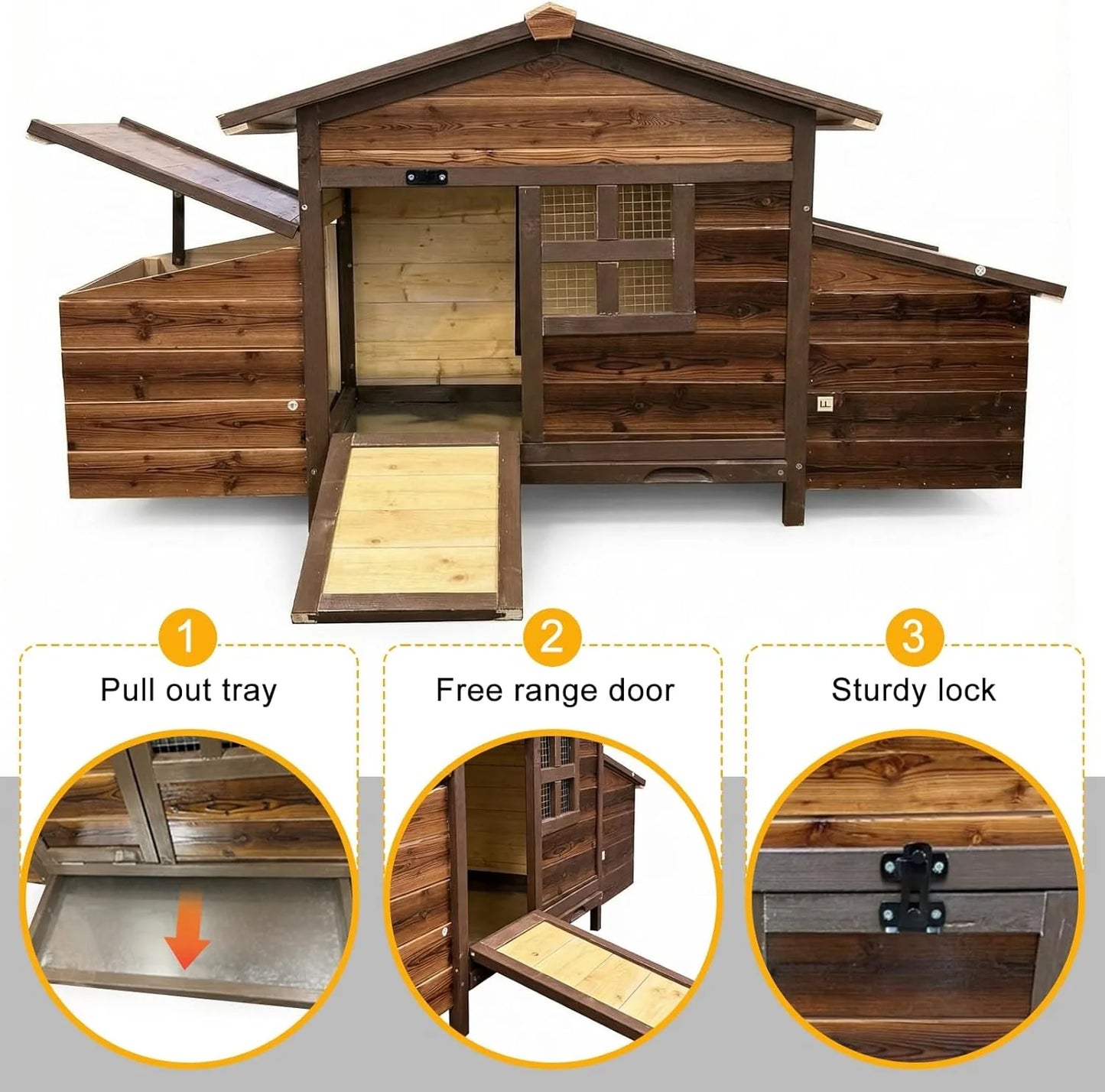 Outdoor Chicken Coop With Nesting Boxes For Two Chickens