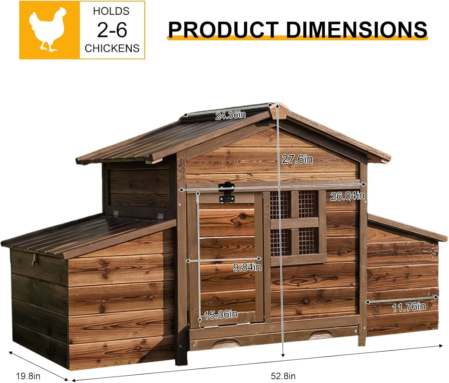 Outdoor Chicken Coop With Nesting Boxes For Two Chickens