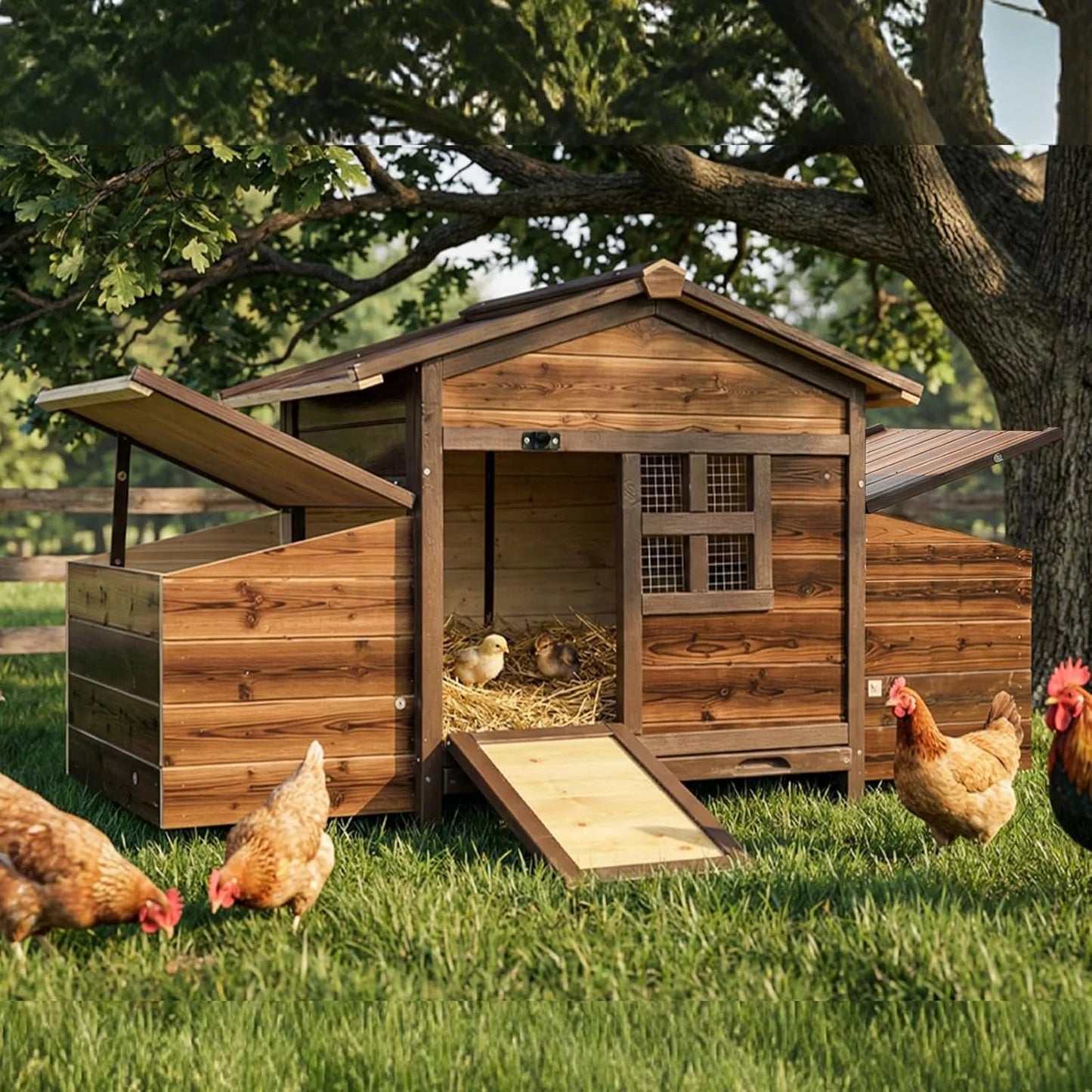 Outdoor Chicken Coop With Nesting Boxes For Two Chickens