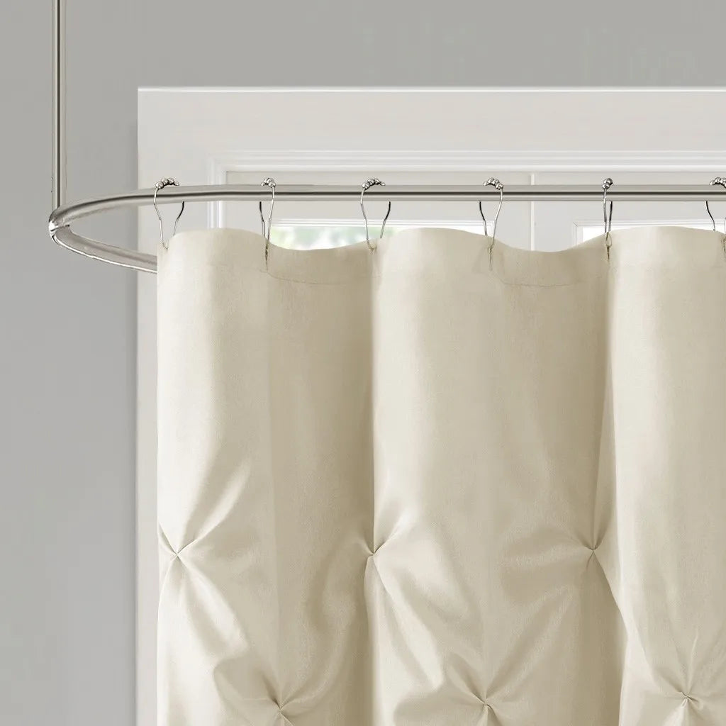 Tufted Semi Sheer Polyester Shower Curtain for Bathroom