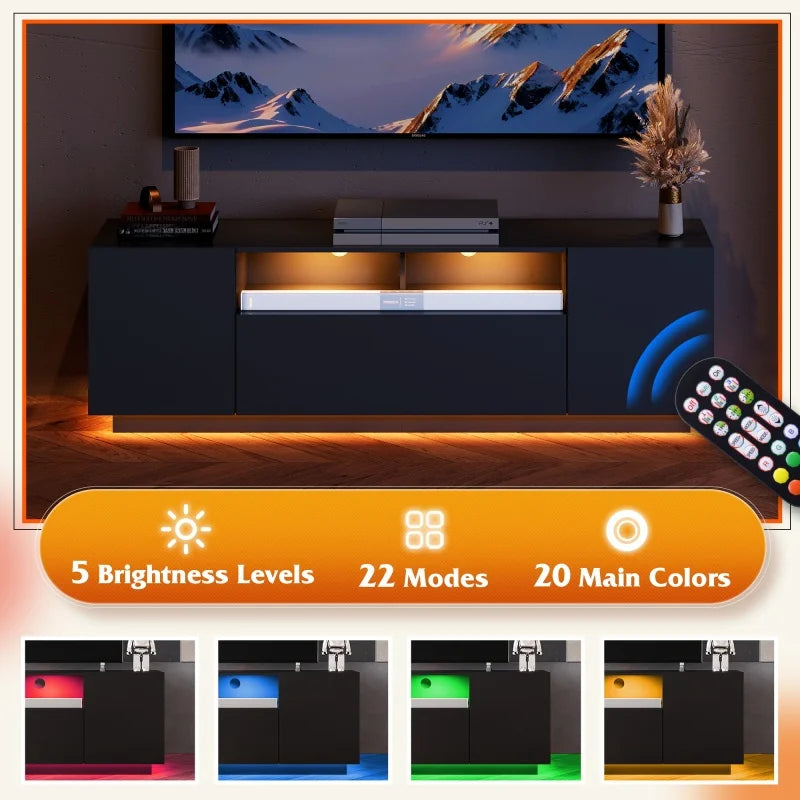 GALAXHERO TV Stand With Storage Cabinet For Living Room