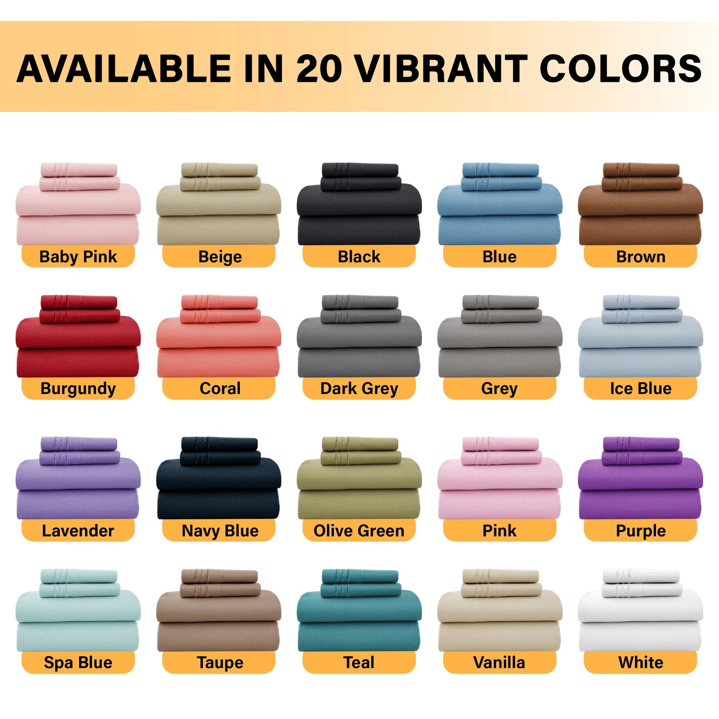 LDC Lux Decor Collection Solid Microfiber Sheet Set