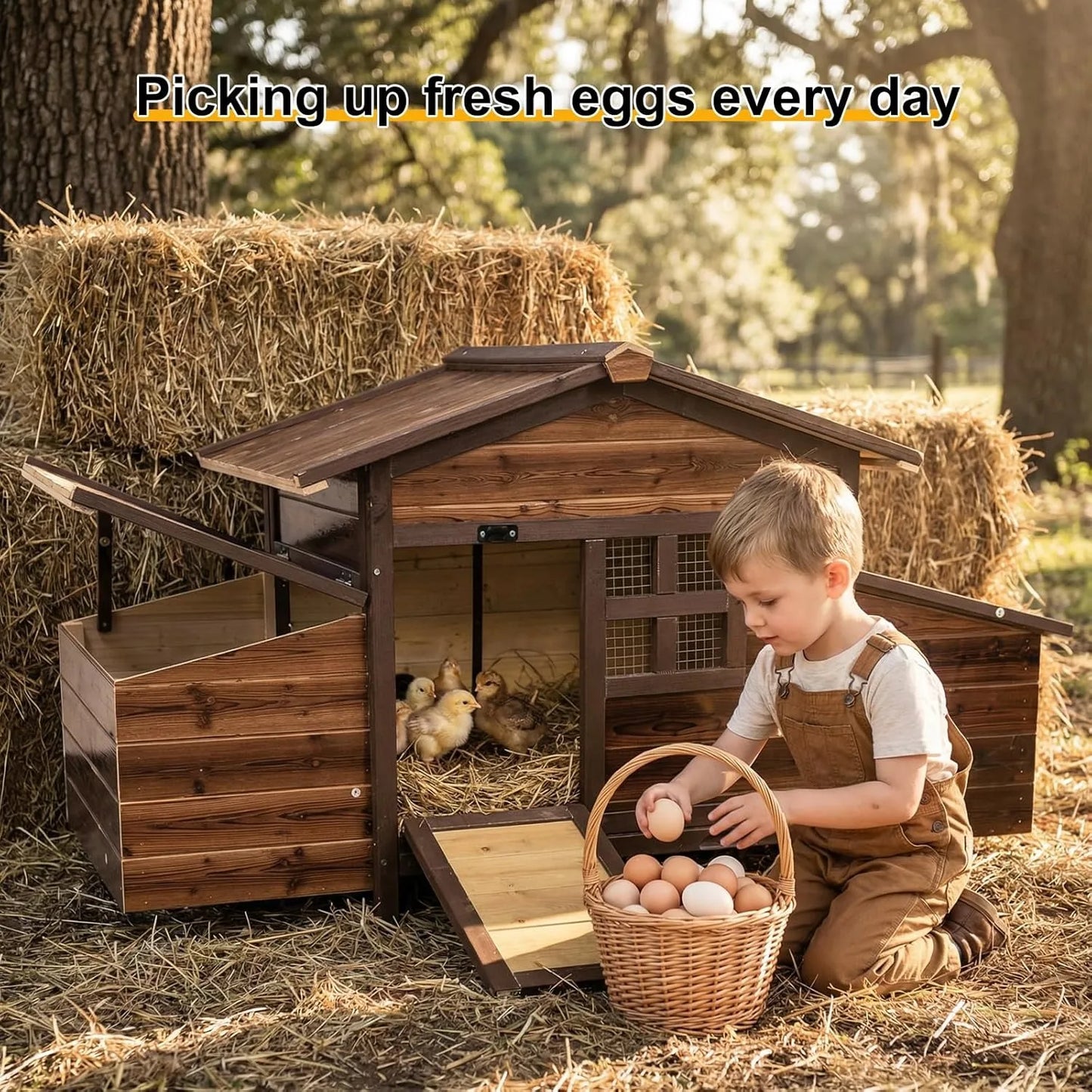 Outdoor Chicken Coop With Nesting Boxes For Two Chickens