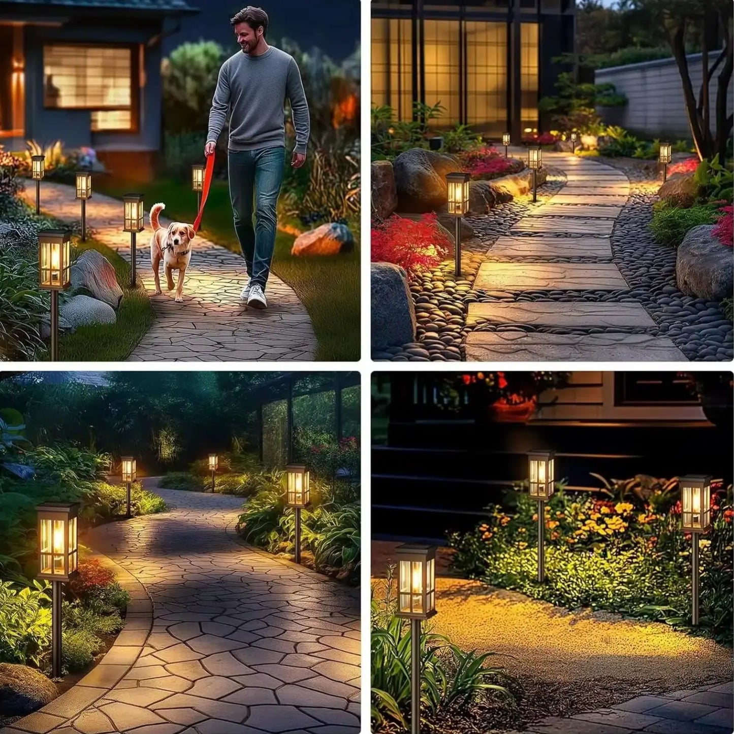 Solar Pathway Lights Outdoor LED Lamp IP65 Waterproof Garden