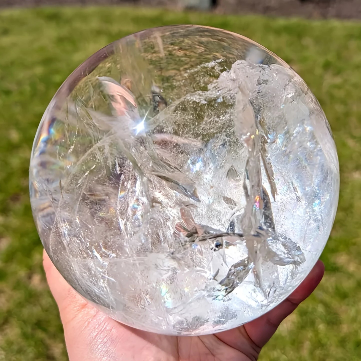 CrystalHola Large Clear Quartz Crystal Sphere For Home Decor And Gifts
