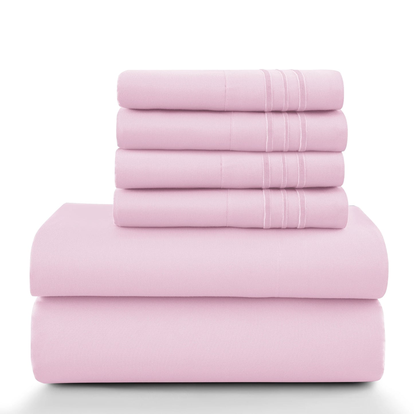 LDC Lux Decor Collection Solid Microfiber Sheet Set