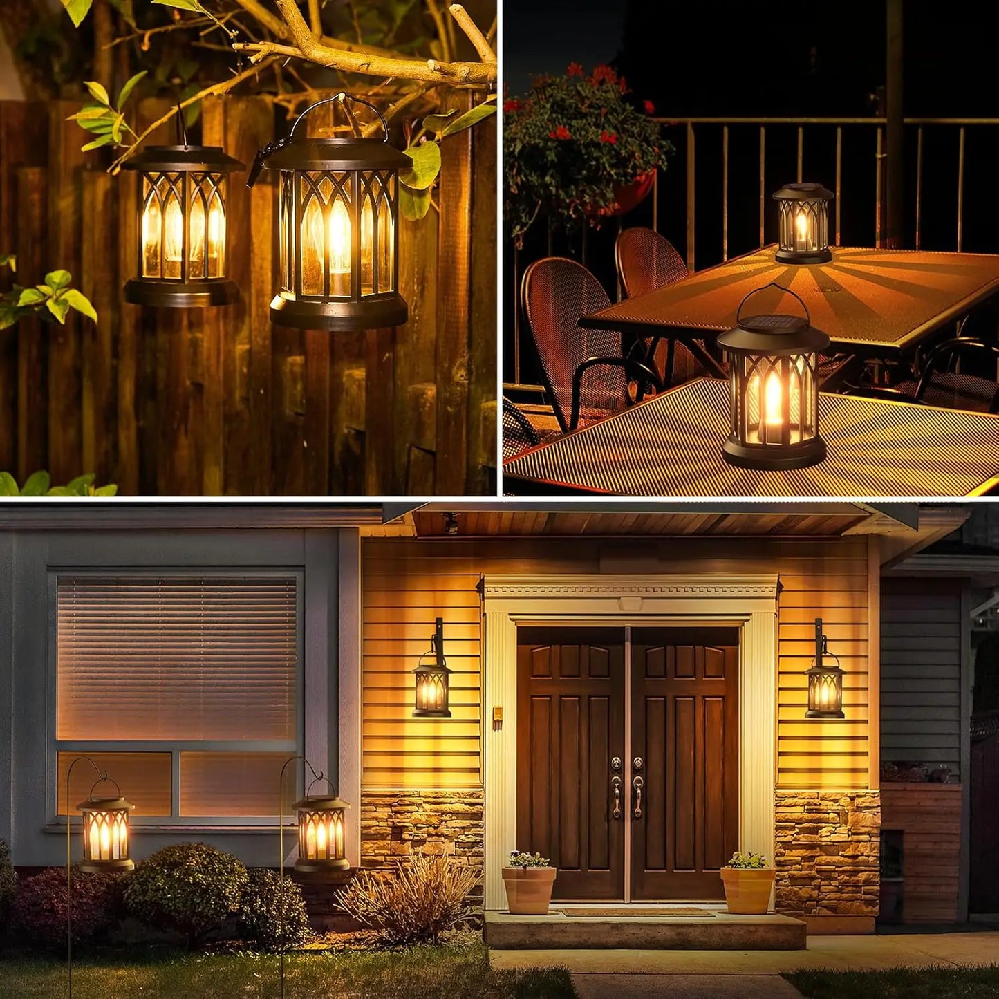 Solar Lantern Outdoor Lights Upgraded Waterproof Hanging Solar Powered Lantern