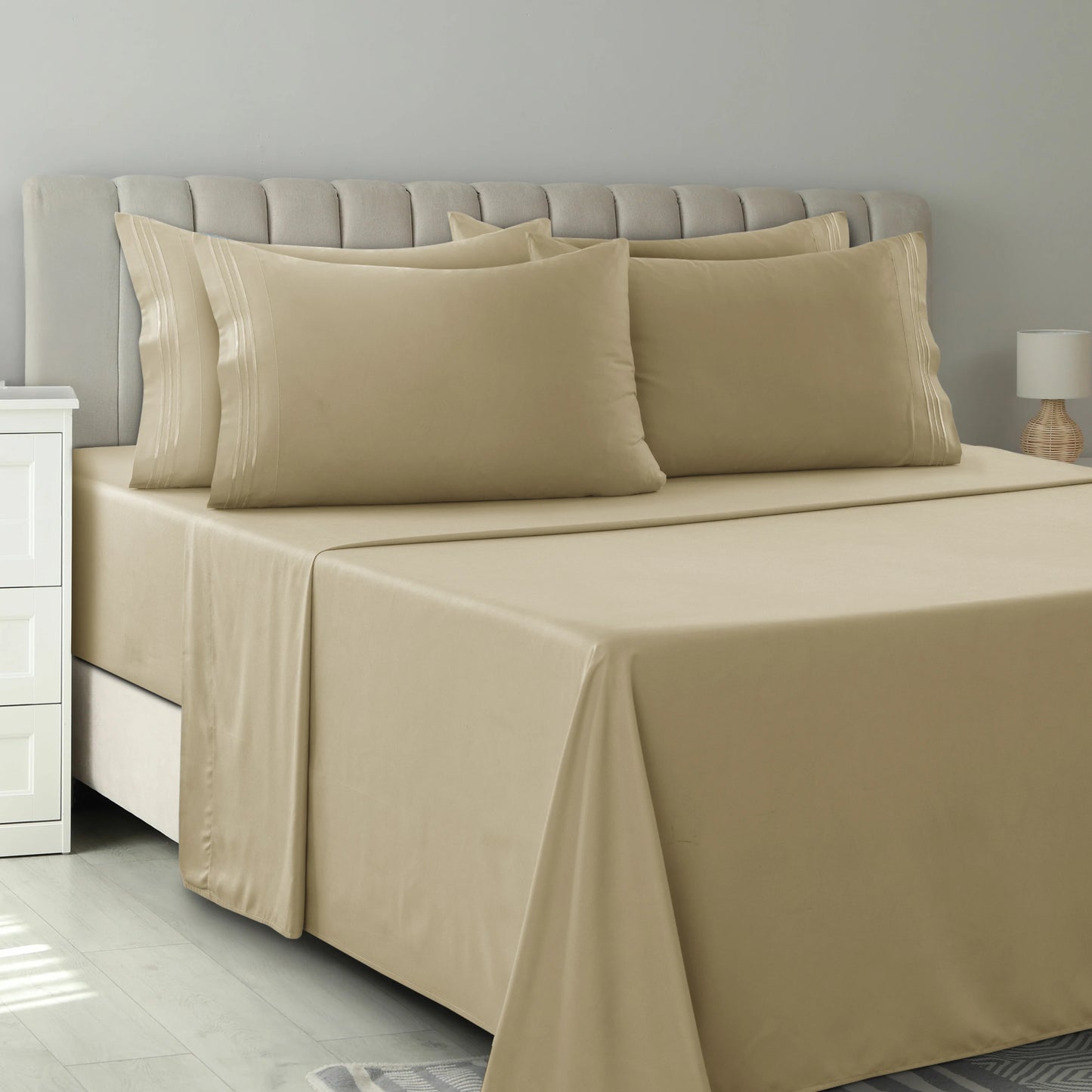 LDC Lux Decor Collection Solid Microfiber Sheet Set