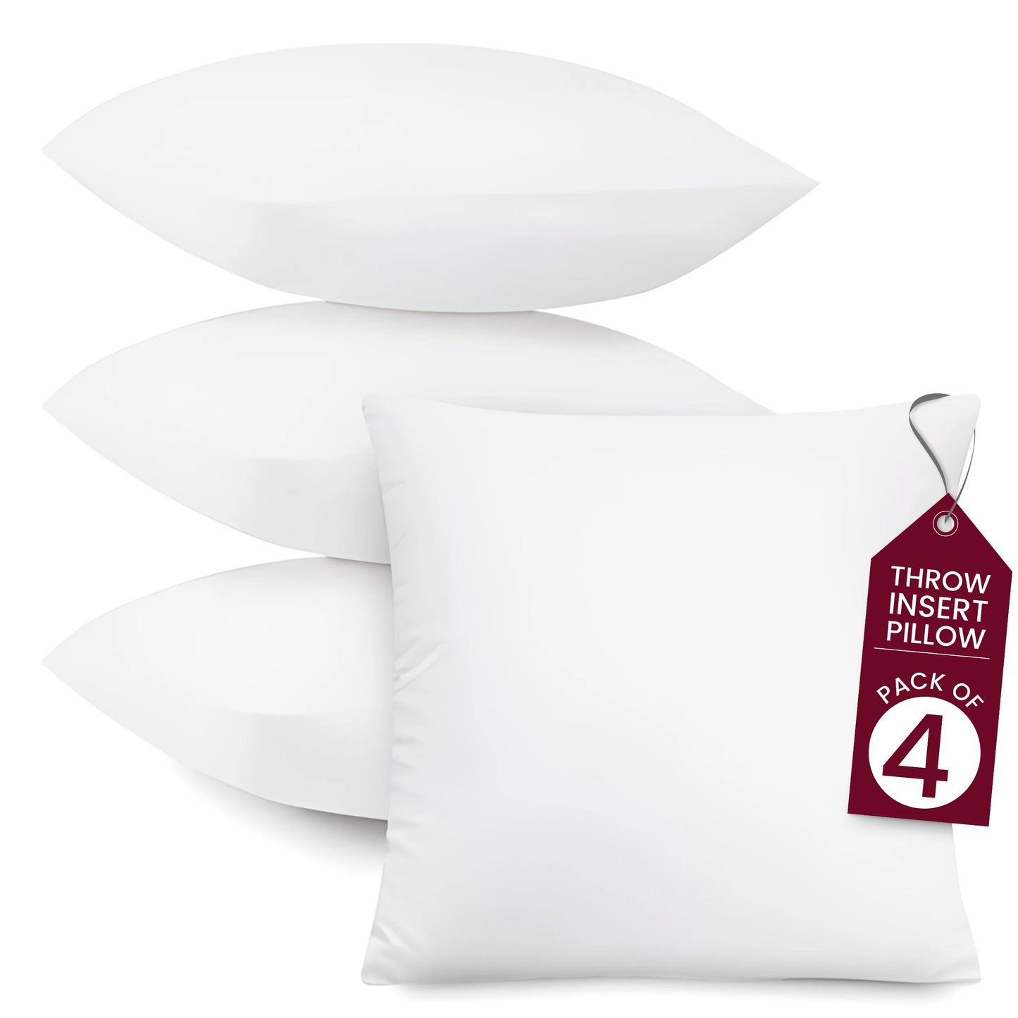 LDC Lux Decor Collection Throw Pillow Inserts Set of 4 Soft Cushions