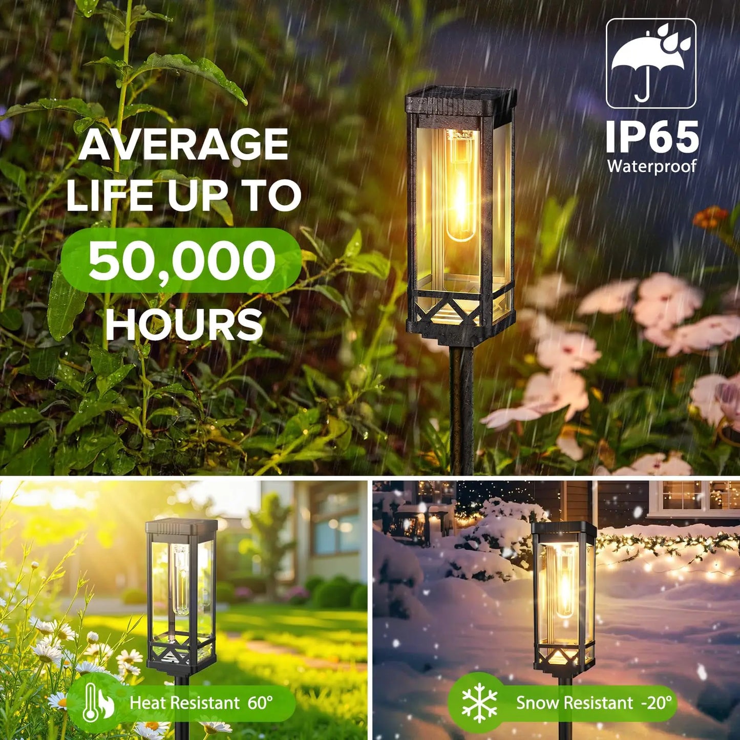 Solar Pathway Lights Outdoor IP65 Waterproof LED Landscape Lighting
