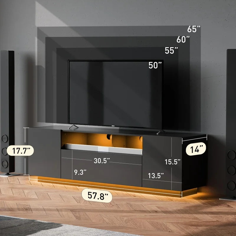 GALAXHERO TV Stand With Storage Cabinet For Living Room