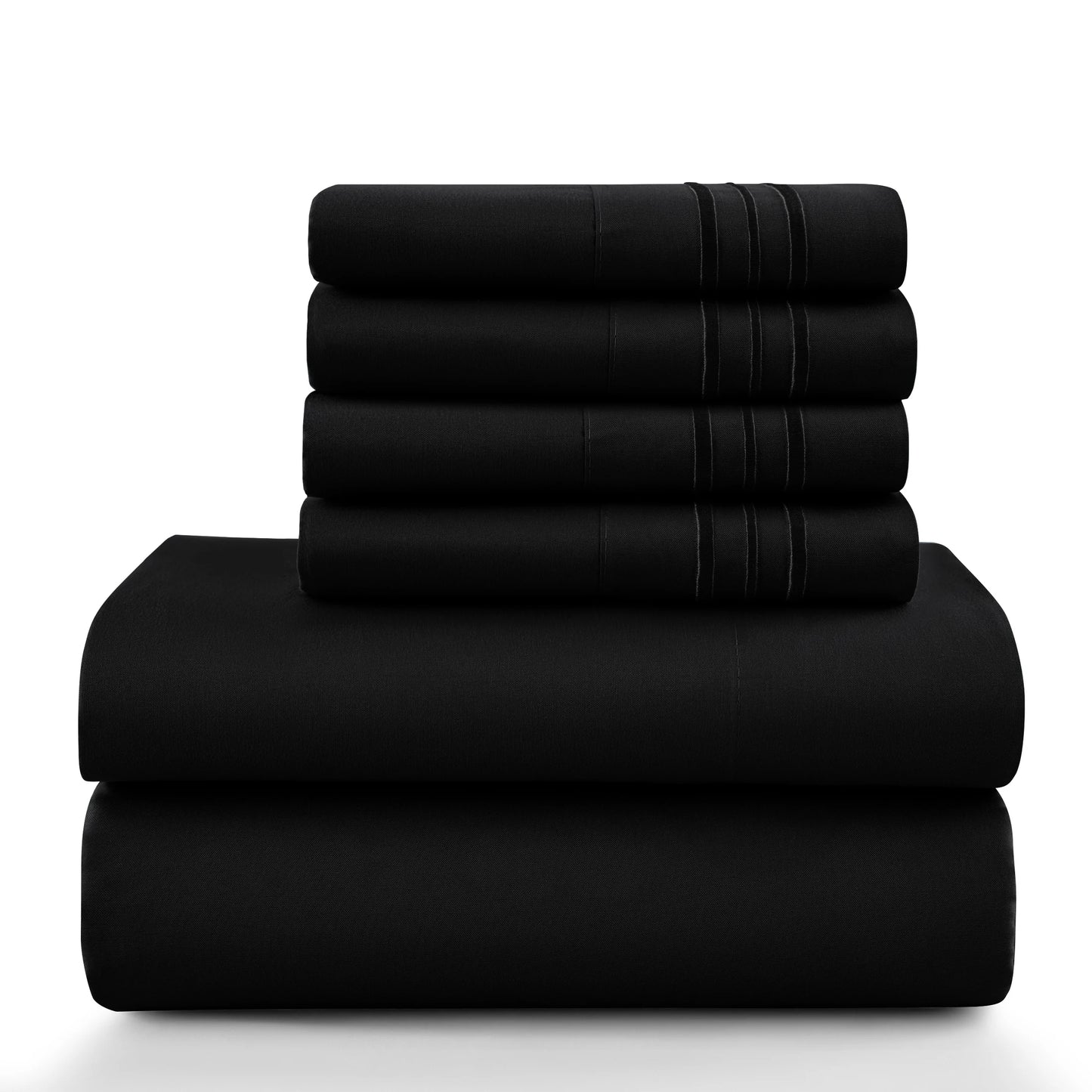 LDC Lux Decor Collection Solid Microfiber Sheet Set