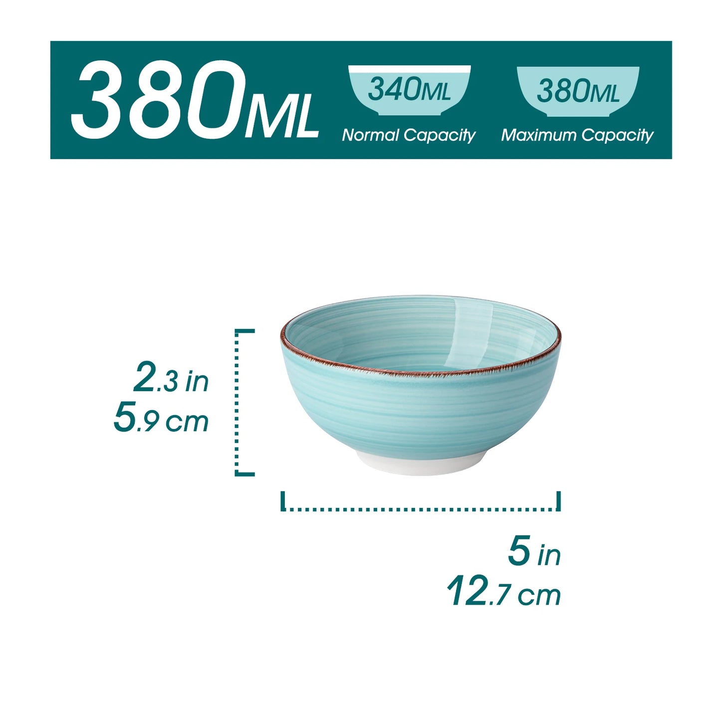 MALACASA Bonita 6 Piece Porcelain Serving Bowls Set