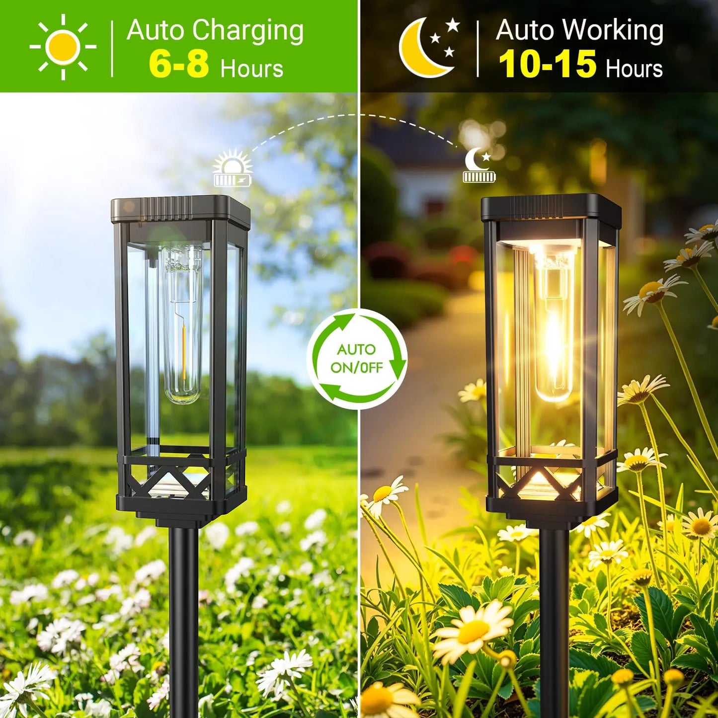 Solar Pathway Lights Outdoor IP65 Waterproof LED Landscape Lighting