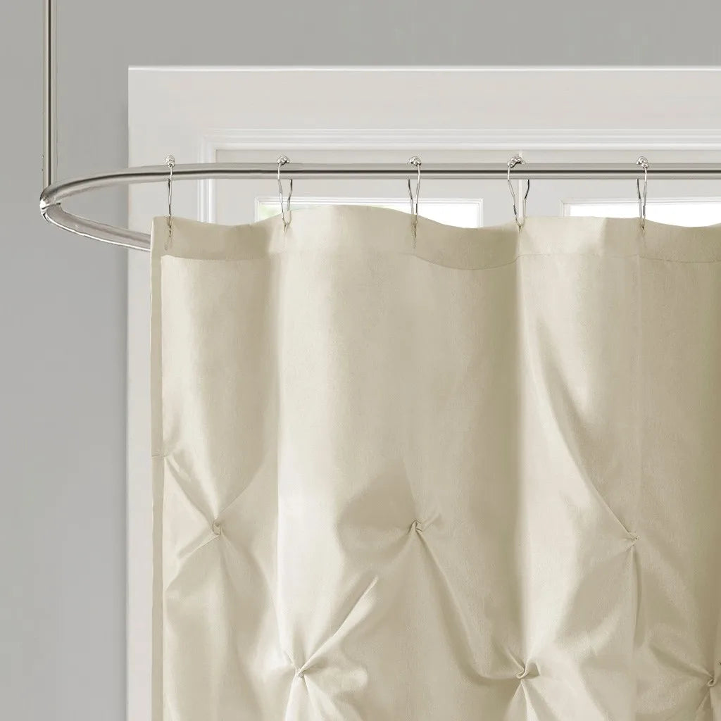 Tufted Semi Sheer Polyester Shower Curtain for Bathroom