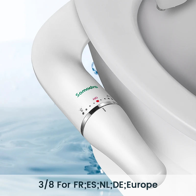 SAMODRA Ultra-Slim Toilet Bidet Seat Attachment With Adjustable Water Pressure