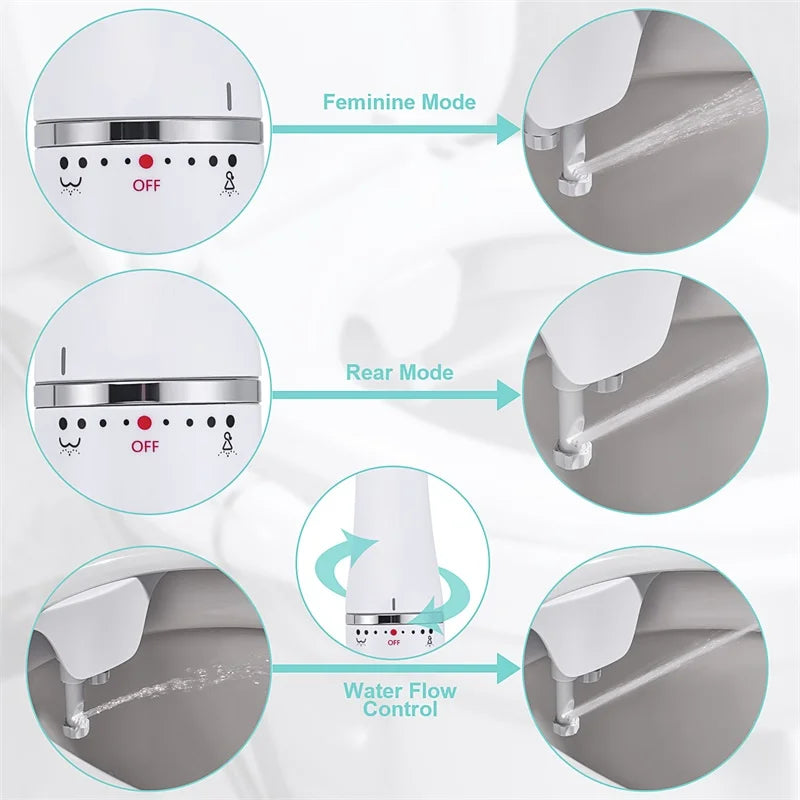 SAMODRA Ultra-Slim Toilet Bidet Seat Attachment With Adjustable Water Pressure