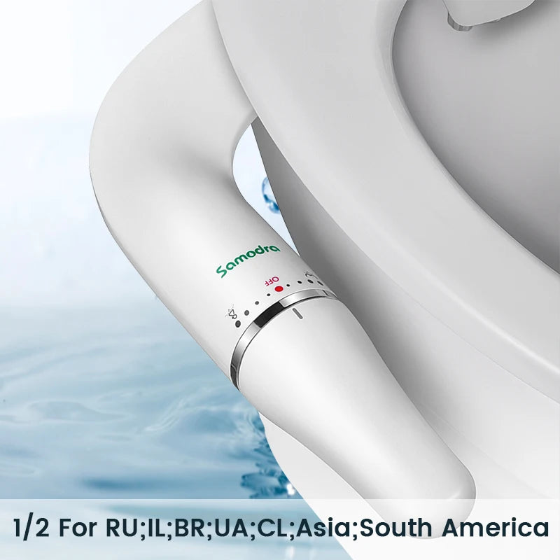 SAMODRA Ultra-Slim Toilet Bidet Seat Attachment With Adjustable Water Pressure
