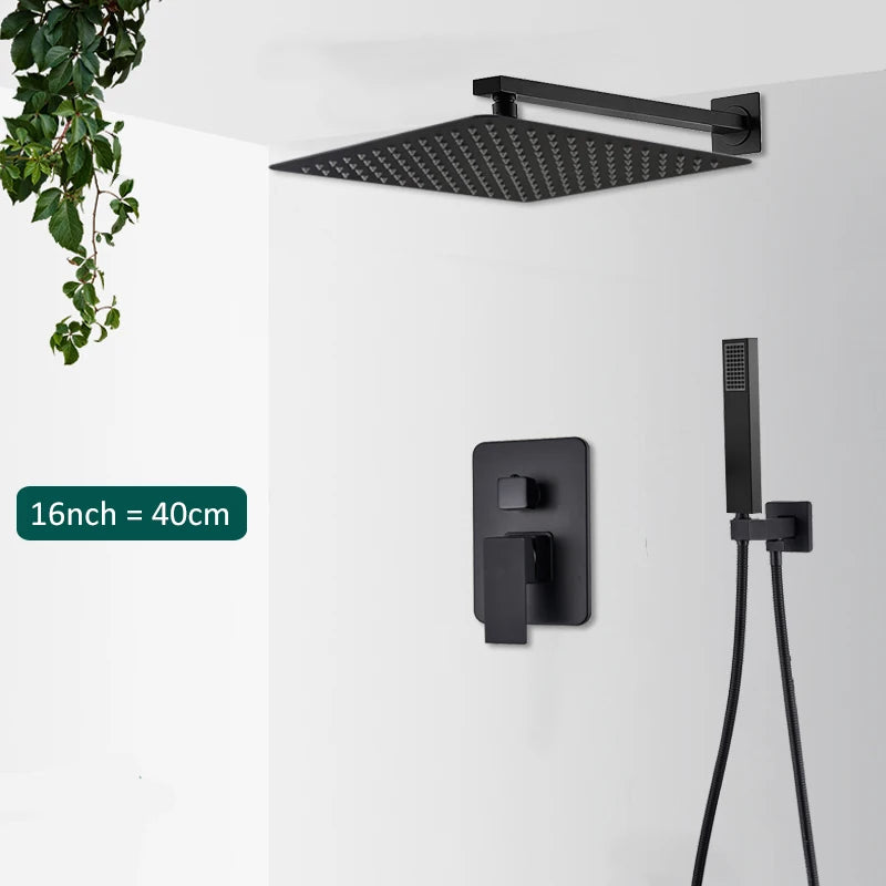 Quyanre In Wall Concealed Digital Shower Faucet Set Tub Spout