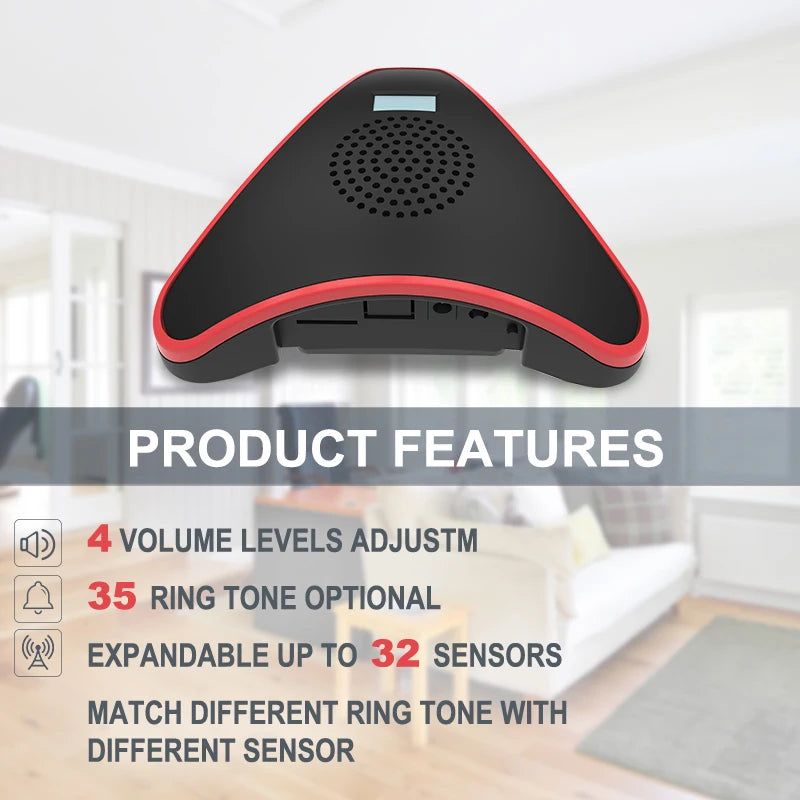 HTZSAFE Solar Beam Sensor Driveway Alarm System Wireless Range