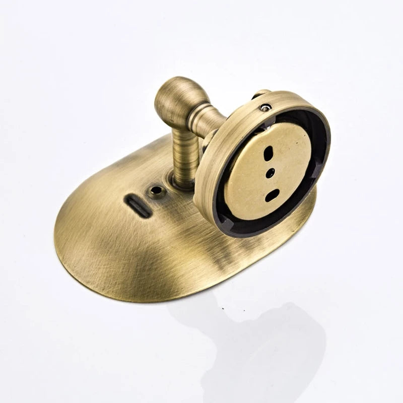 Antique Brass Wall Mounted Soap Dish Holder With Brushed Black Finish