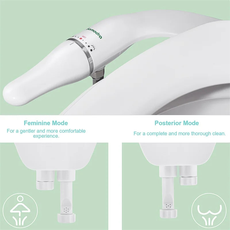 SAMODRA Ultra-Slim Toilet Bidet Seat Attachment With Adjustable Water Pressure