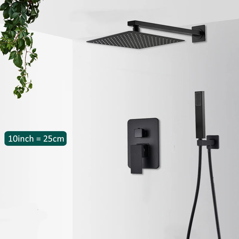 Quyanre In Wall Concealed Digital Shower Faucet Set Tub Spout