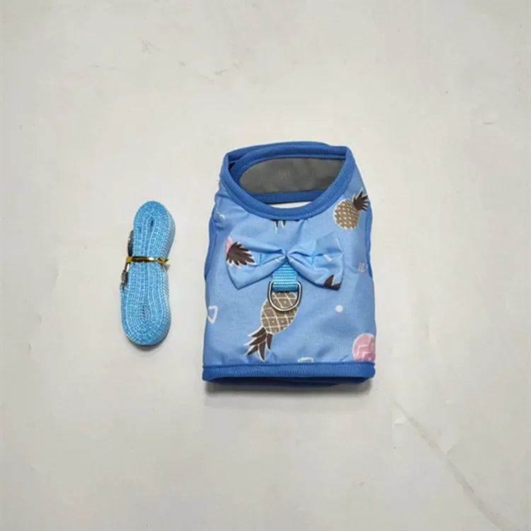 Small Animal Outdoor Walking Harness and Leash Set Cute Clothes for Puppy Kitten Pigs Bunny Chinchillas Necklace Rabbit Vest
