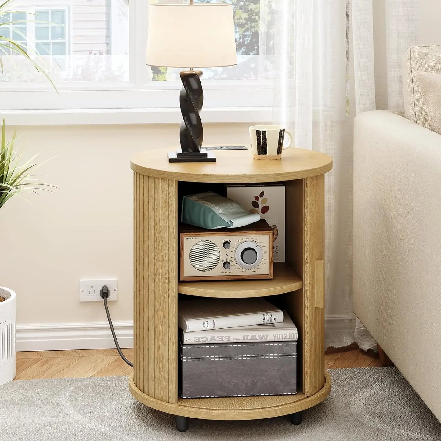 Onbrill Fluted Round End Tables Set Of 2